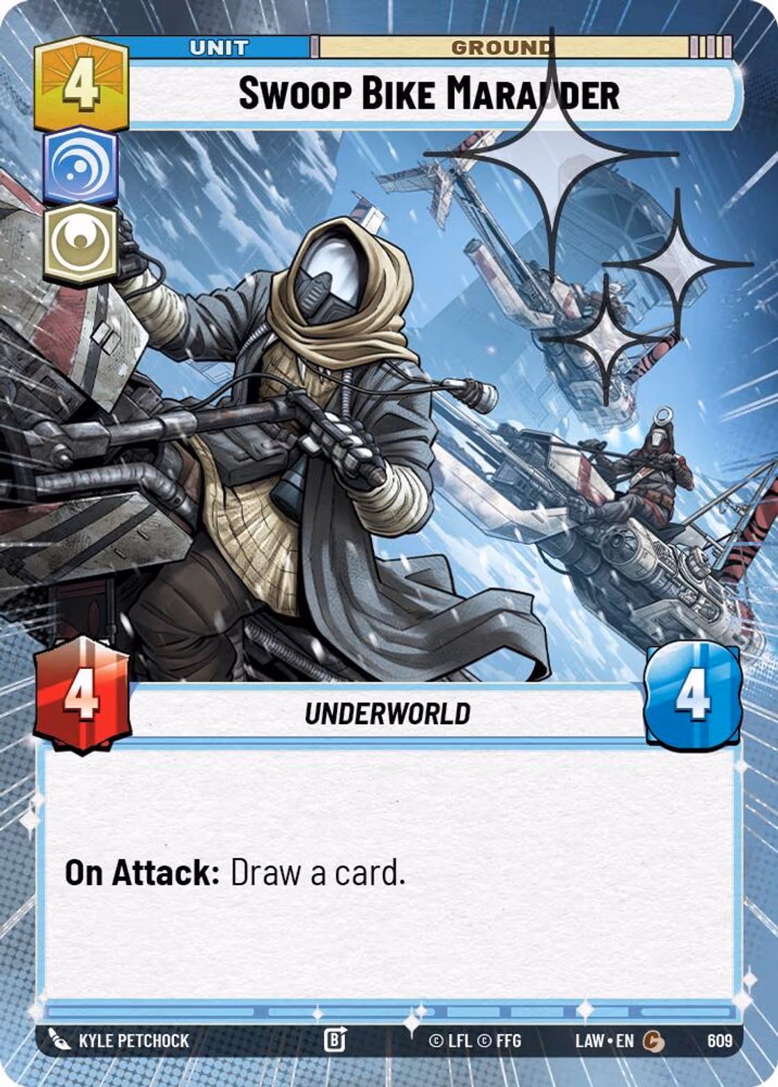 Swoop Bike Marauder LAW-609 Hyperspace Foil Star Wars Unlimited card