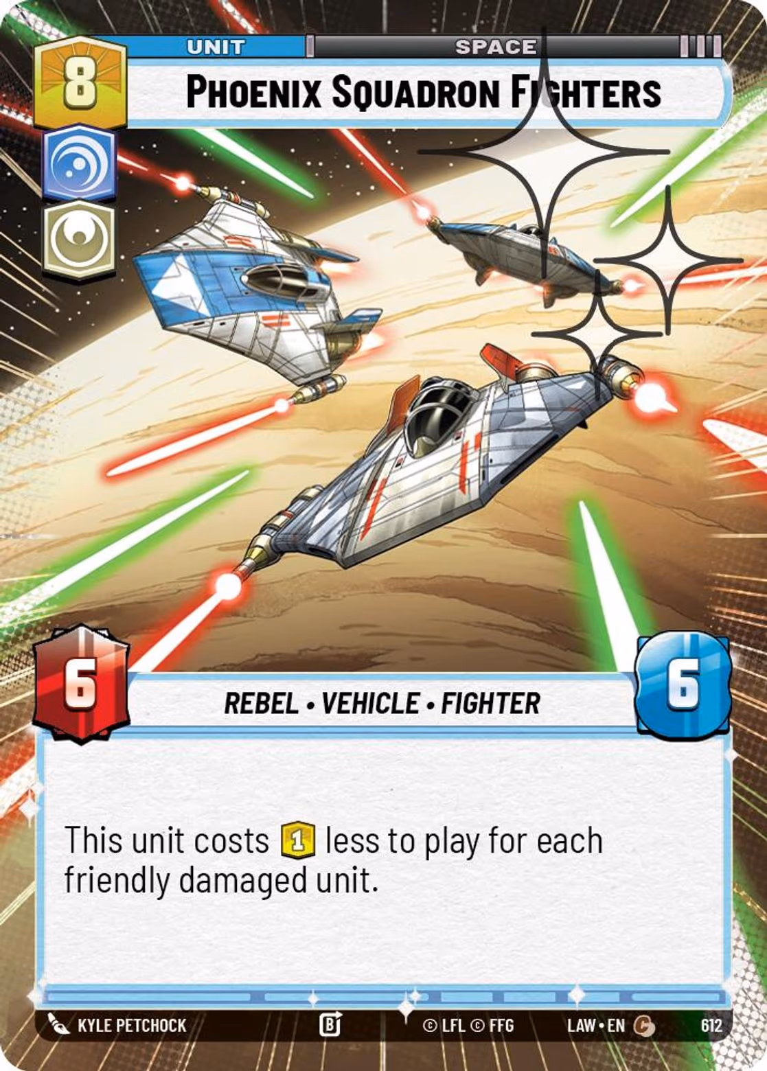 Phoenix Squadron Fighters LAW-612 Hyperspace Foil Star Wars Unlimited card