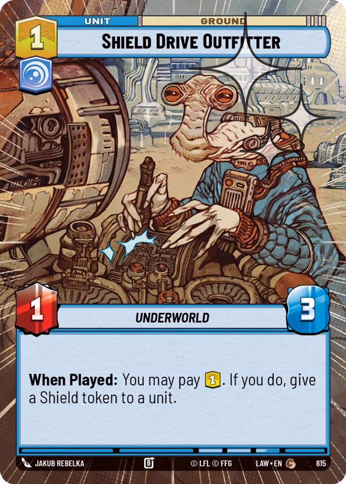 Shield Drive Outfitter LAW-615 Hyperspace Foil Star Wars Unlimited card
