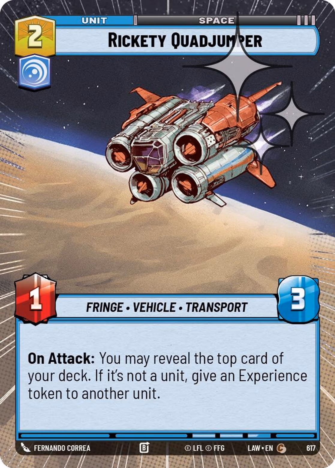 Rickety Quadjumper LAW-617 Hyperspace Foil Star Wars Unlimited card