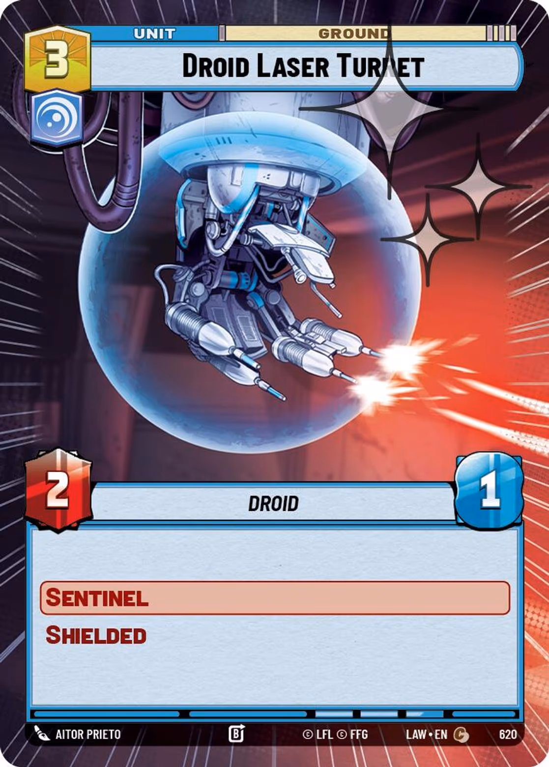 Droid Laser Turret LAW-620 Hyperspace Foil Star Wars Unlimited card