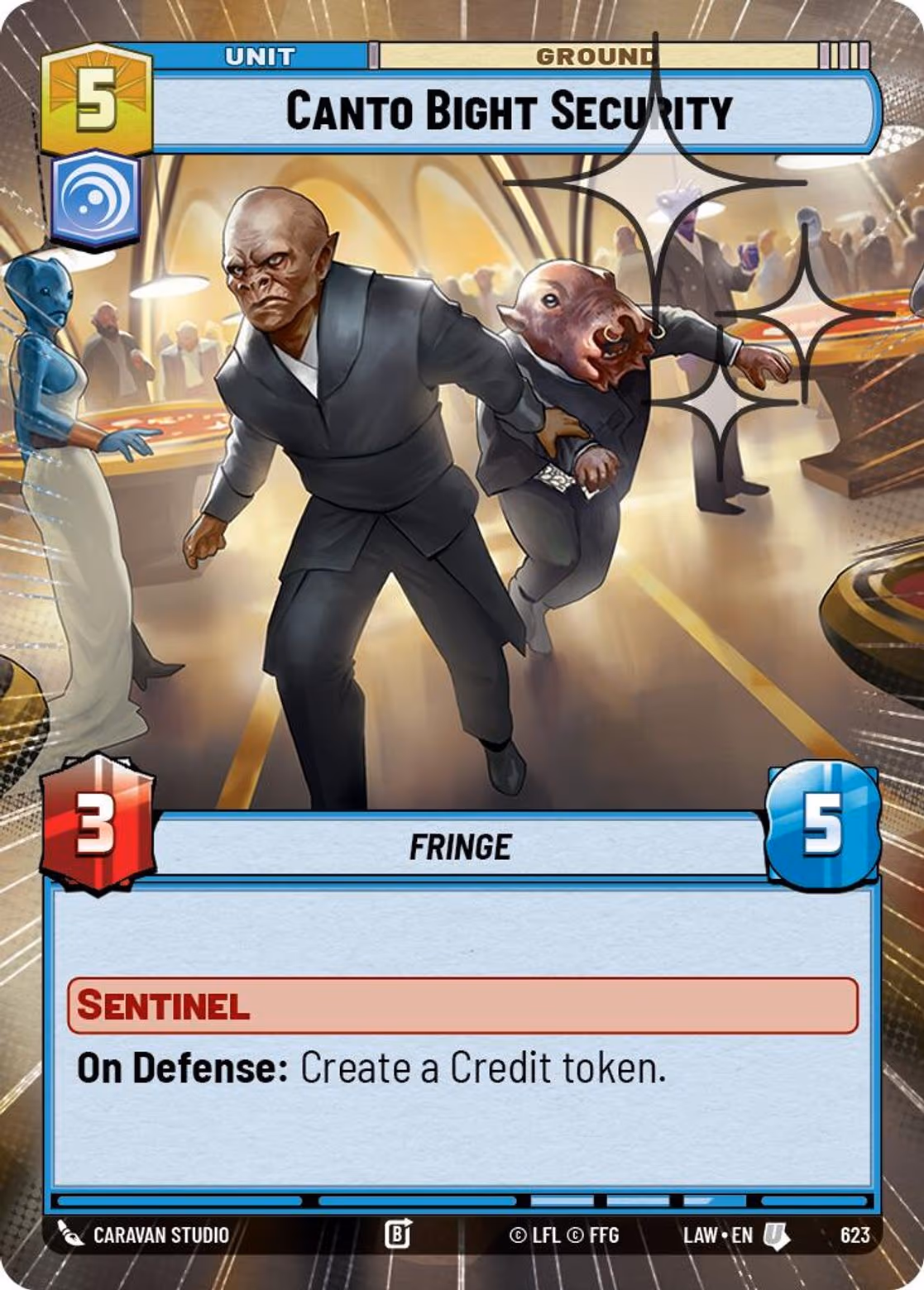Canto Bight Security LAW-623 Hyperspace Foil Star Wars Unlimited card