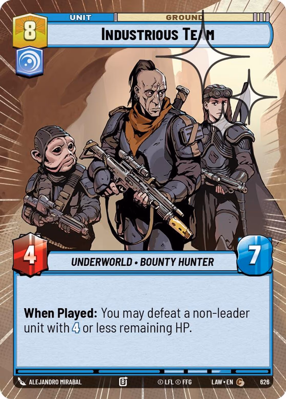 Industrious Team LAW-626 Hyperspace Foil Star Wars Unlimited card