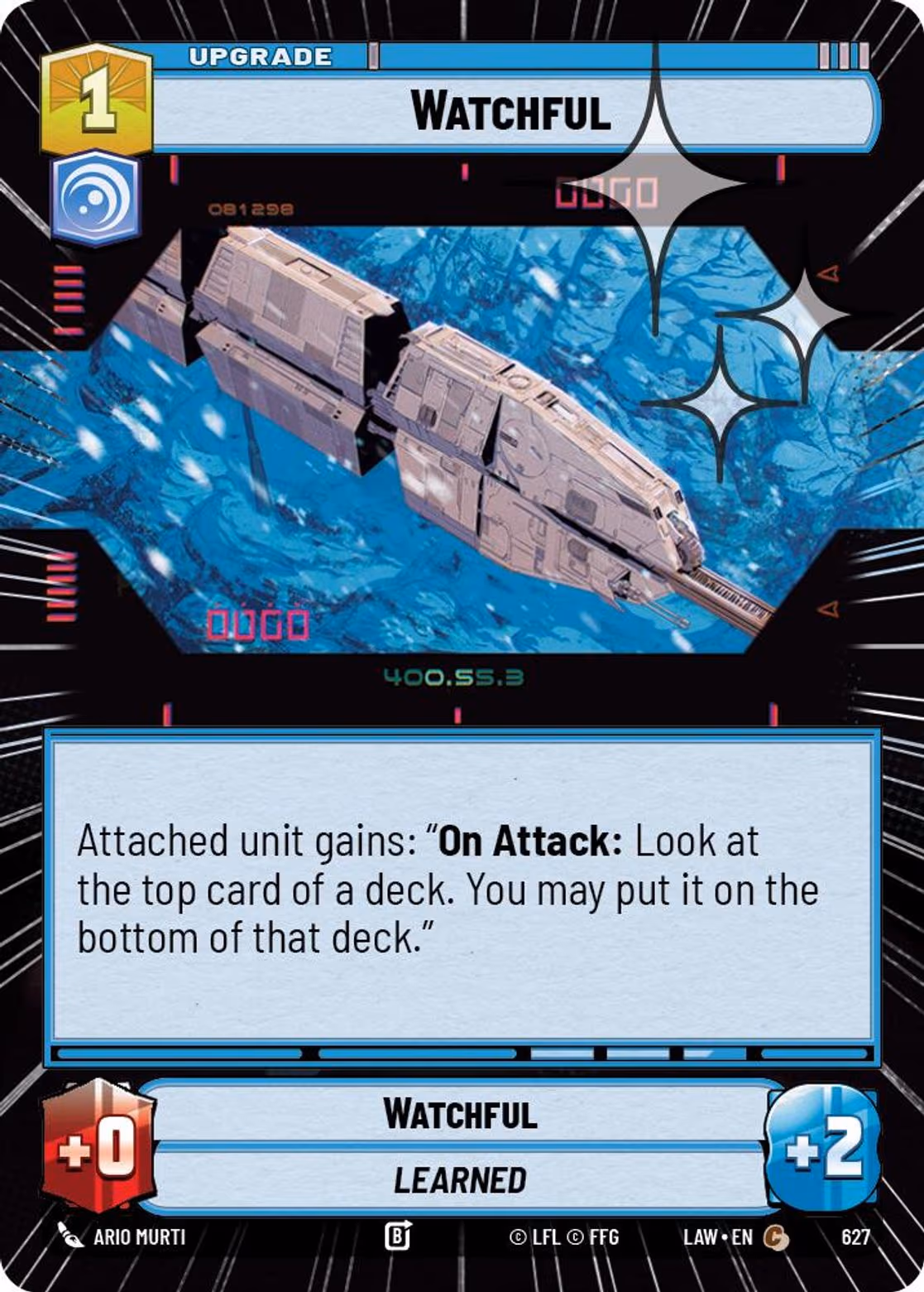 Watchful LAW-627 Hyperspace Foil Star Wars Unlimited card