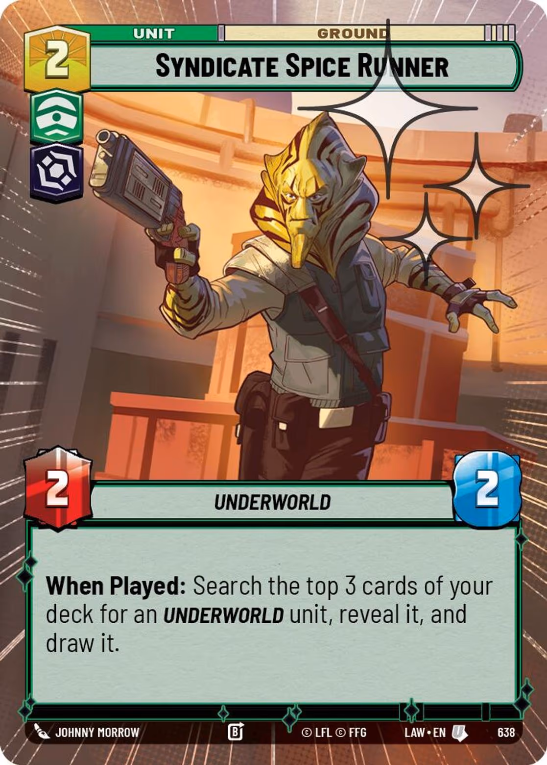 Syndicate Spice Runner LAW-638 Hyperspace Foil Star Wars Unlimited card