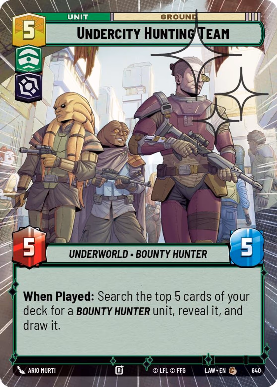 Undercity Hunting Team LAW-640 Hyperspace Foil Star Wars Unlimited card