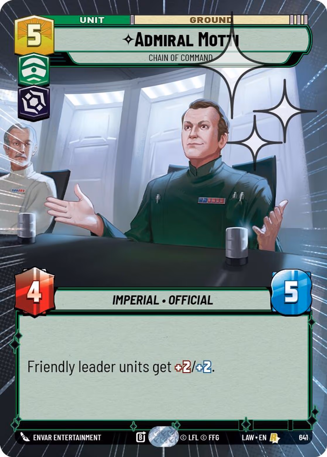 Admiral Motti - Chain of Command LAW-641 Hyperspace Foil Star Wars Unlimited card