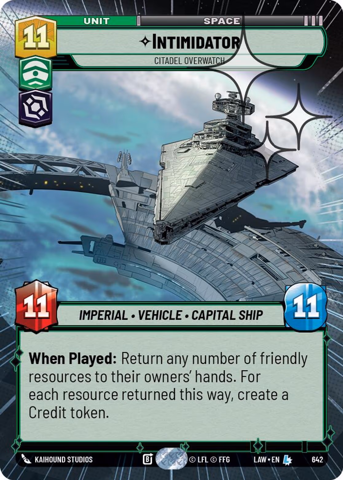 Intimidator - Citadel Overwatch LAW-642 Hyperspace Foil Star Wars Unlimited card