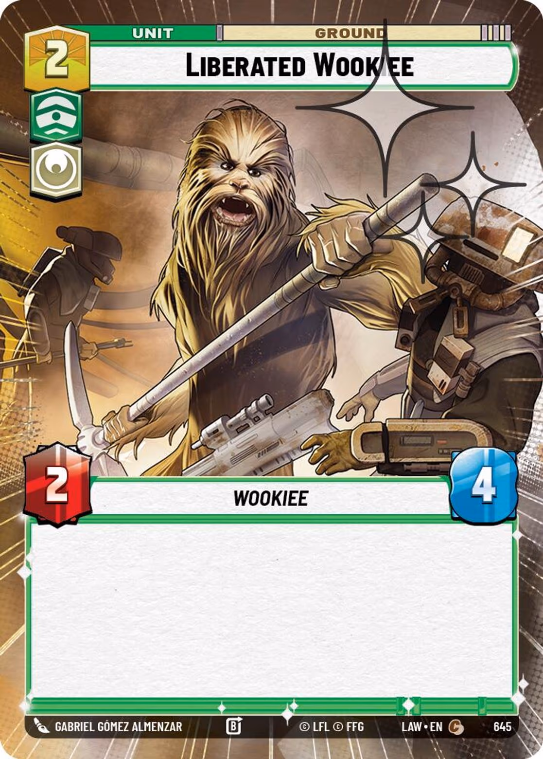 Liberated Wookiee LAW-645 Hyperspace Foil Star Wars Unlimited card