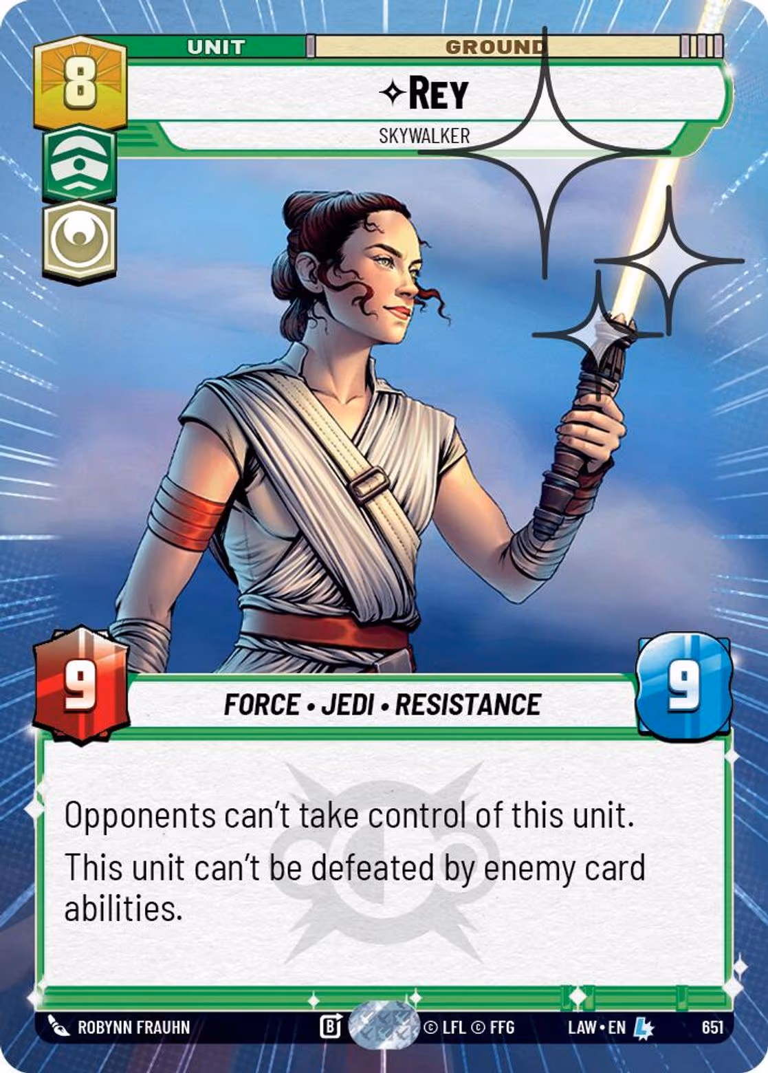 Rey - Skywalker LAW-651 Hyperspace Foil Star Wars Unlimited card