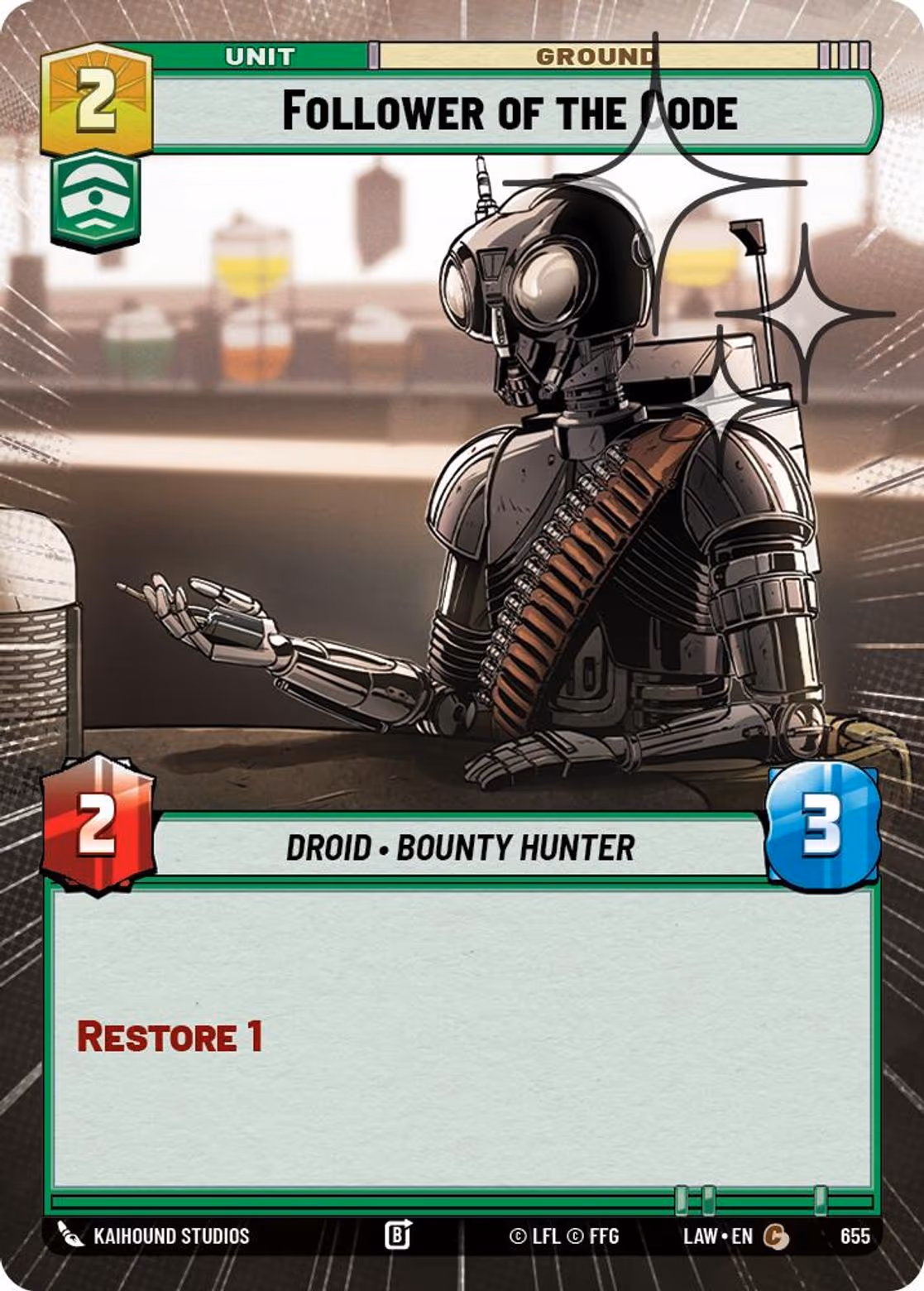 Follower of the Code LAW-655 Hyperspace Foil Star Wars Unlimited card