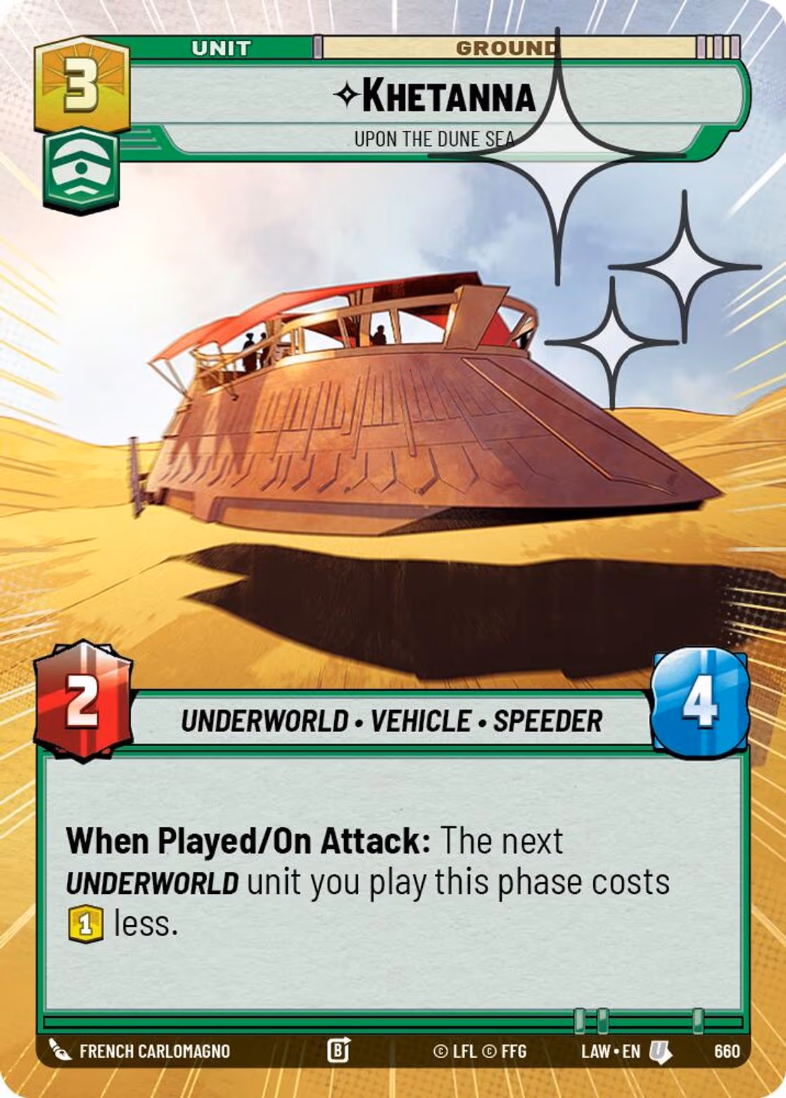 Khetanna - Upon the Dune Sea LAW-660 Hyperspace Foil Star Wars Unlimited card