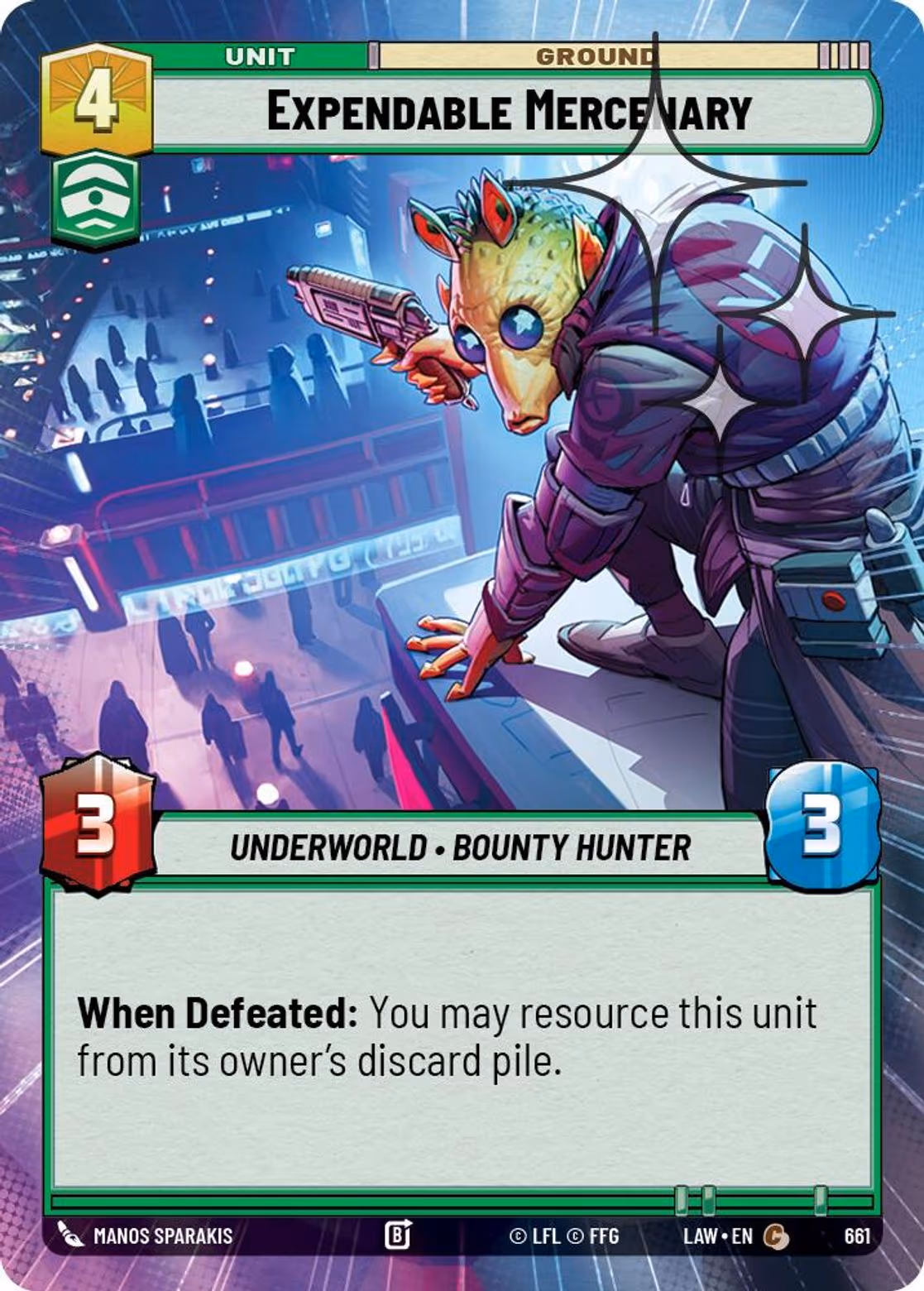 Expendable Mercenary LAW-661 Hyperspace Foil Star Wars Unlimited card