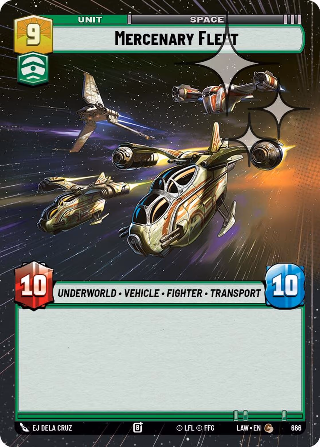 Mercenary Fleet LAW-666 Hyperspace Foil Star Wars Unlimited card