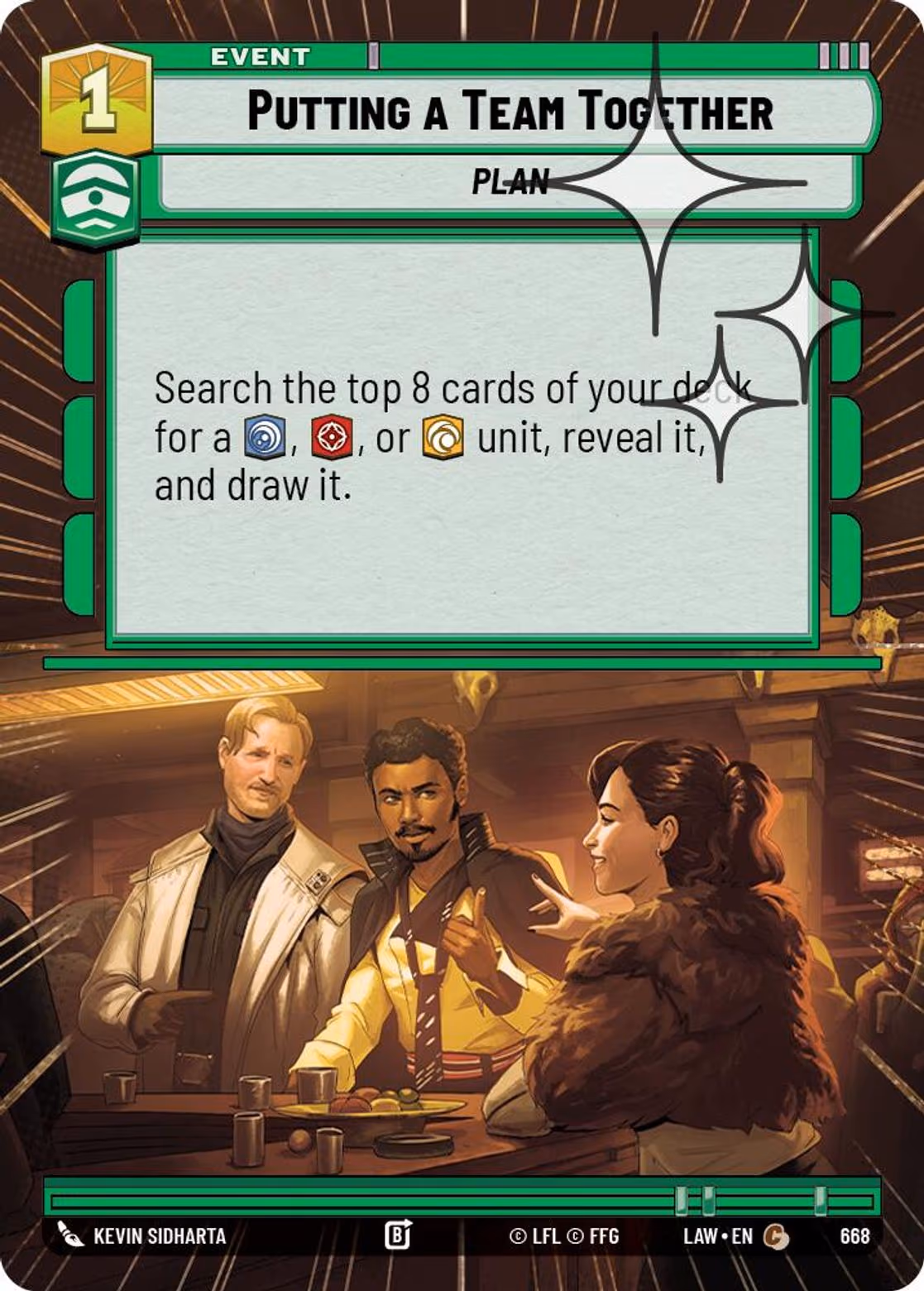 Putting a Team Together LAW-668 Hyperspace Foil Star Wars Unlimited card