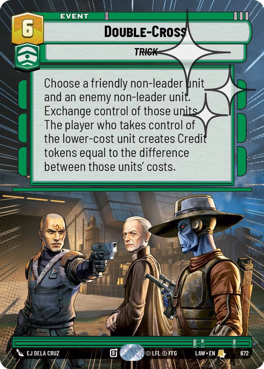 Double-Cross LAW-672 Hyperspace Foil Star Wars Unlimited card