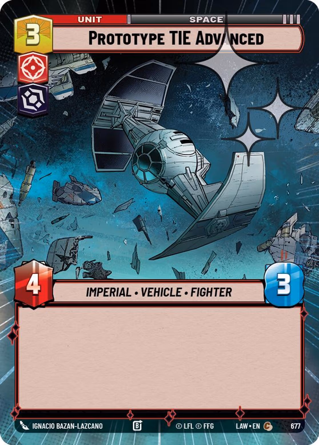 Prototype TIE Advanced LAW-677 Hyperspace Foil Star Wars Unlimited card