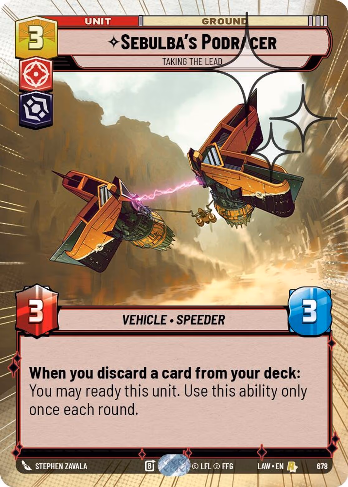 Sebulba's Podracer - Taking the Lead LAW-678 Hyperspace Foil Star Wars Unlimited card