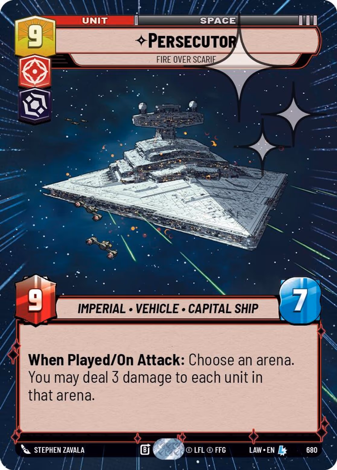 Persecutor - Fire Over Scarif LAW-680 Hyperspace Foil Star Wars Unlimited card
