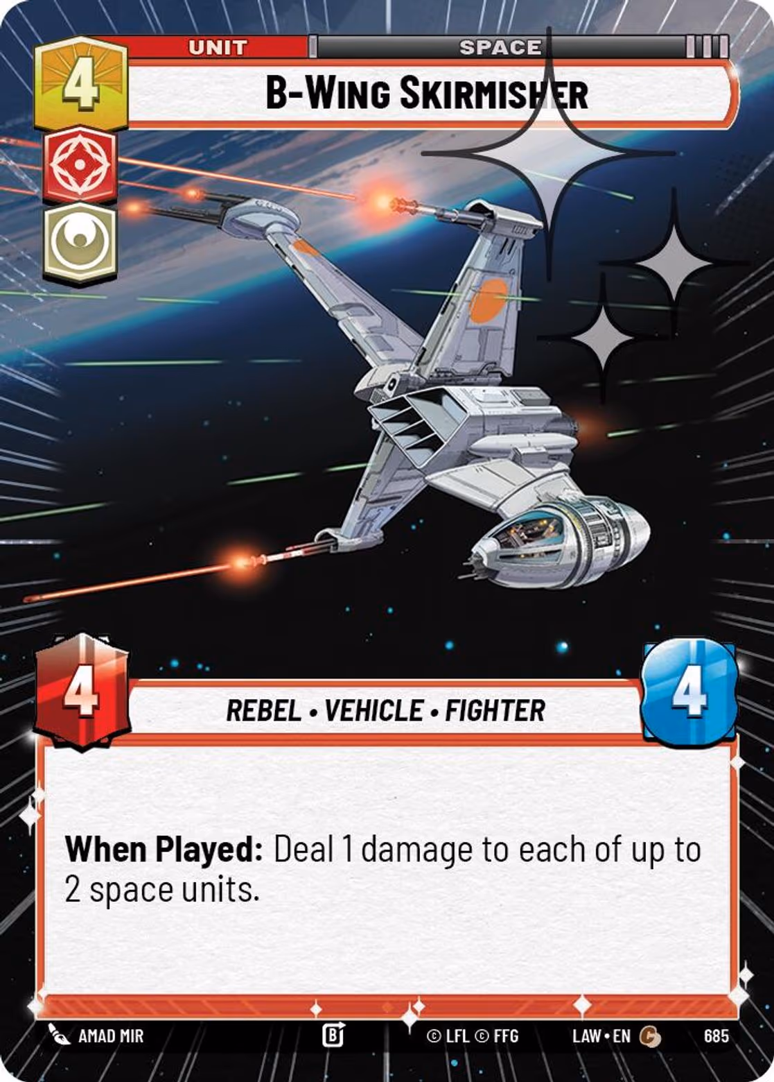 B-Wing Skirmisher LAW-685 Hyperspace Foil Star Wars Unlimited card