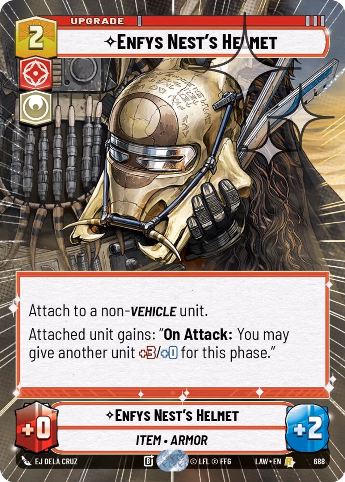 Enfys Nest's Helmet LAW-688 Hyperspace Foil Star Wars Unlimited card