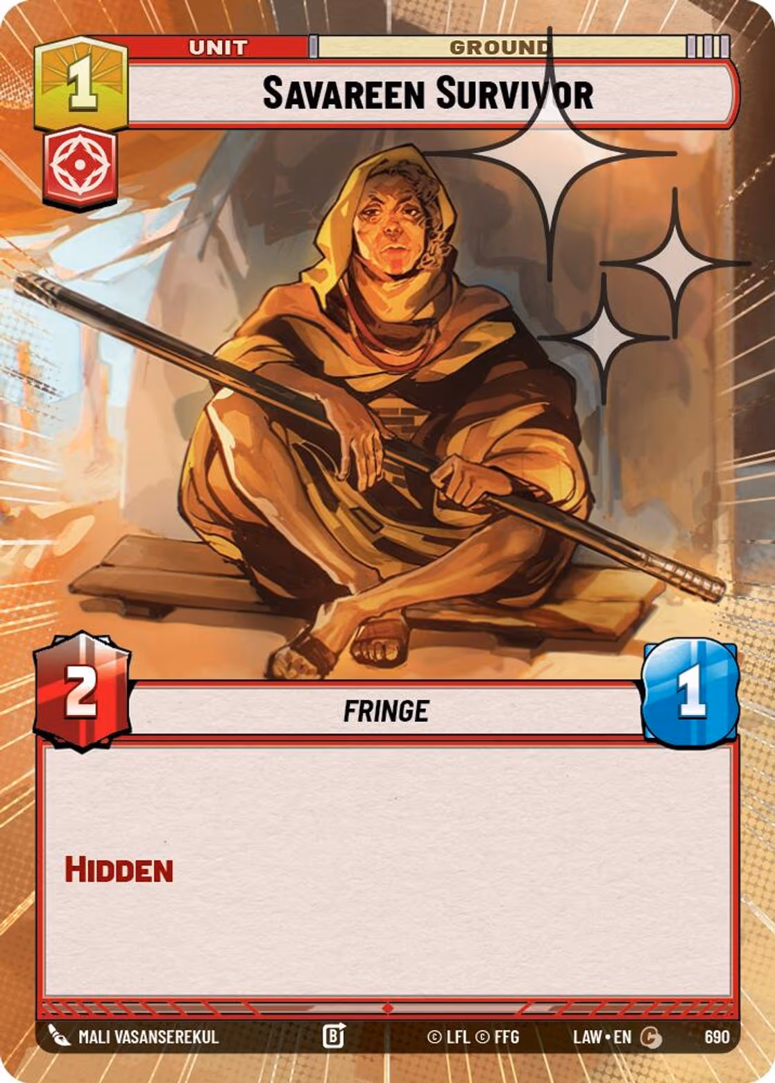 Savareen Survivor LAW-690 Hyperspace Foil Star Wars Unlimited card