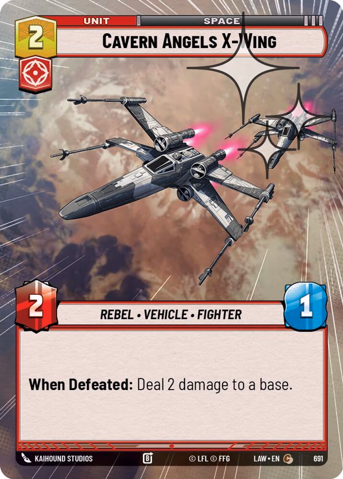 Cavern Angels X-Wing LAW-691 Hyperspace Foil Star Wars Unlimited card