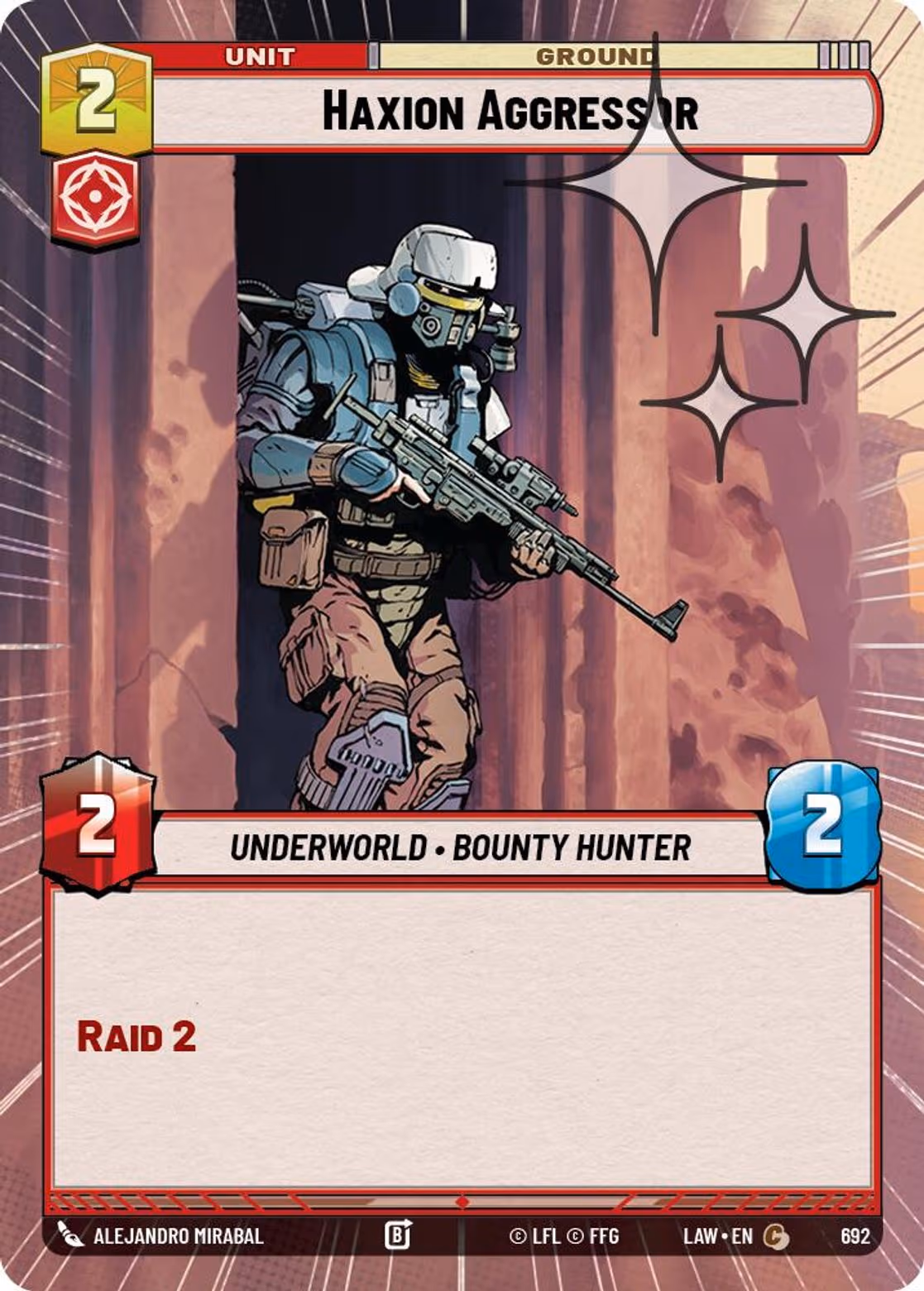 Haxion Aggressor LAW-692 Hyperspace Foil Star Wars Unlimited card