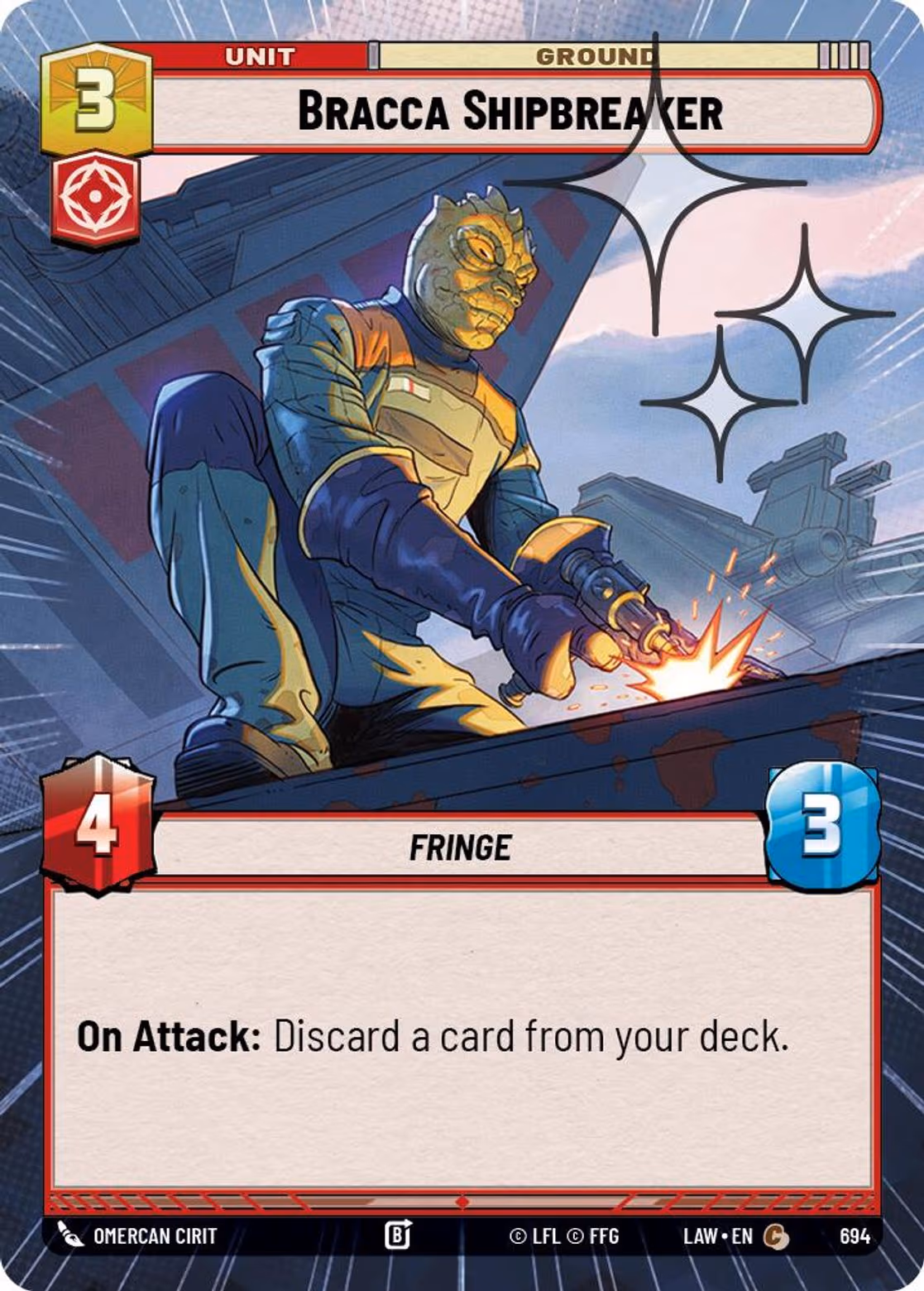 Bracca Shipbreaker LAW-694 Hyperspace Foil Star Wars Unlimited card