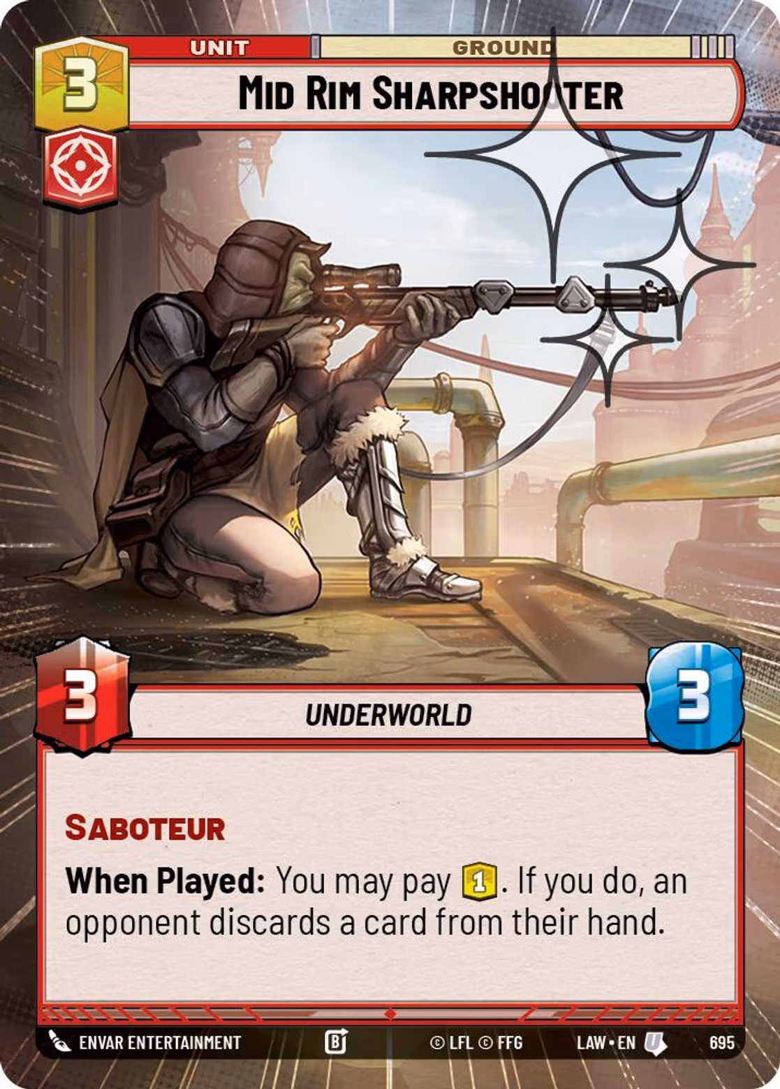 Mid Rim Sharpshooter LAW-695 Hyperspace Foil Star Wars Unlimited card