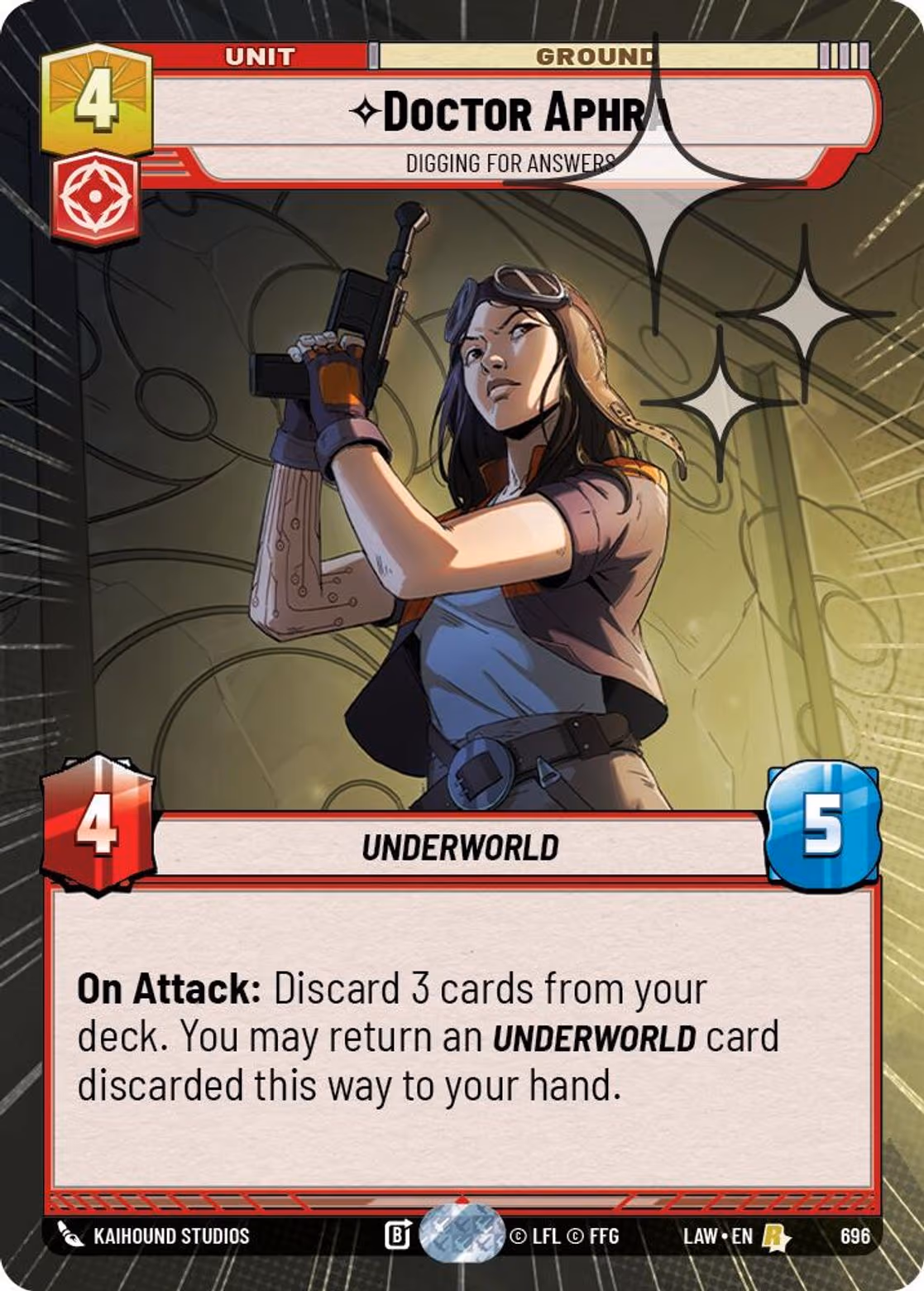 Doctor Aphra - Digging For Answers LAW-696 Hyperspace Foil Star Wars Unlimited card