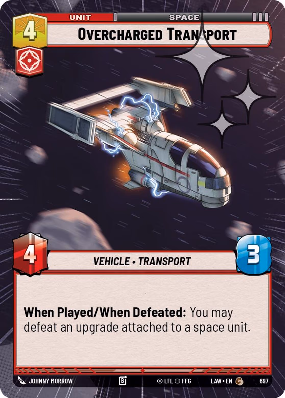 Overcharged Transport LAW-697 Hyperspace Foil Star Wars Unlimited card