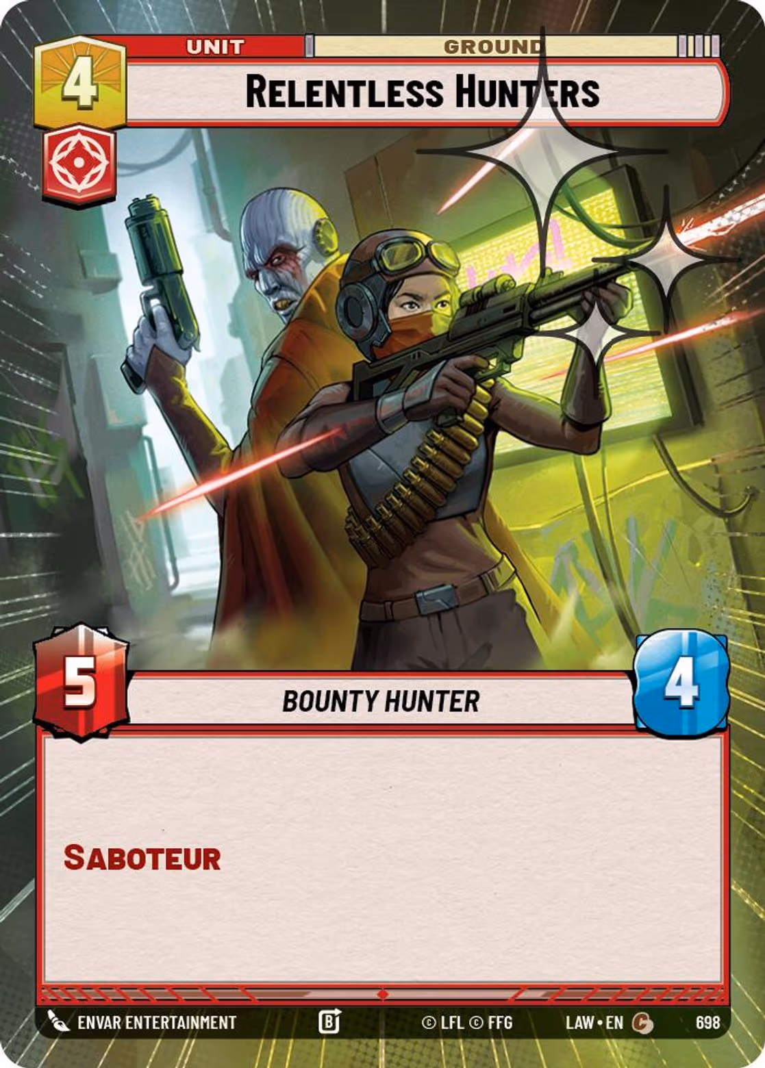 Relentless Hunters LAW-698 Hyperspace Foil Star Wars Unlimited card