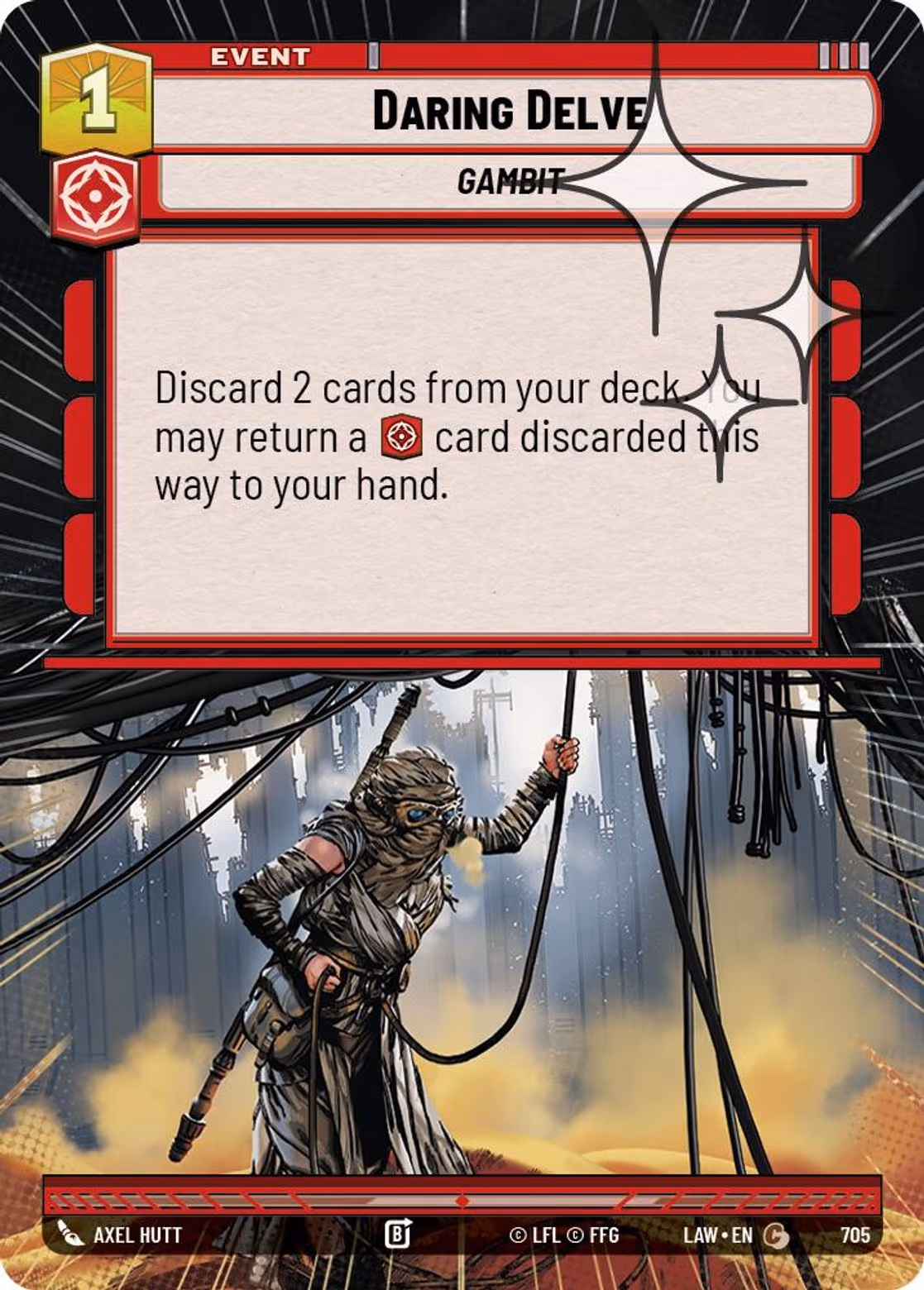Daring Delve LAW-705 Hyperspace Foil Star Wars Unlimited card
