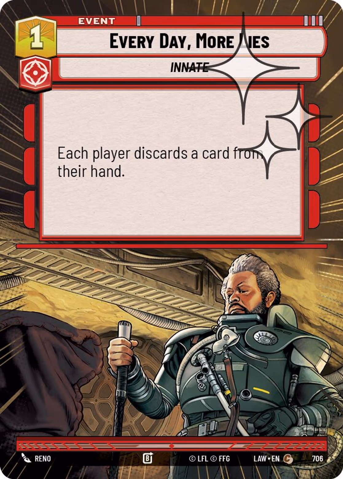 Every Day, More Lies LAW-706 Hyperspace Foil Star Wars Unlimited card