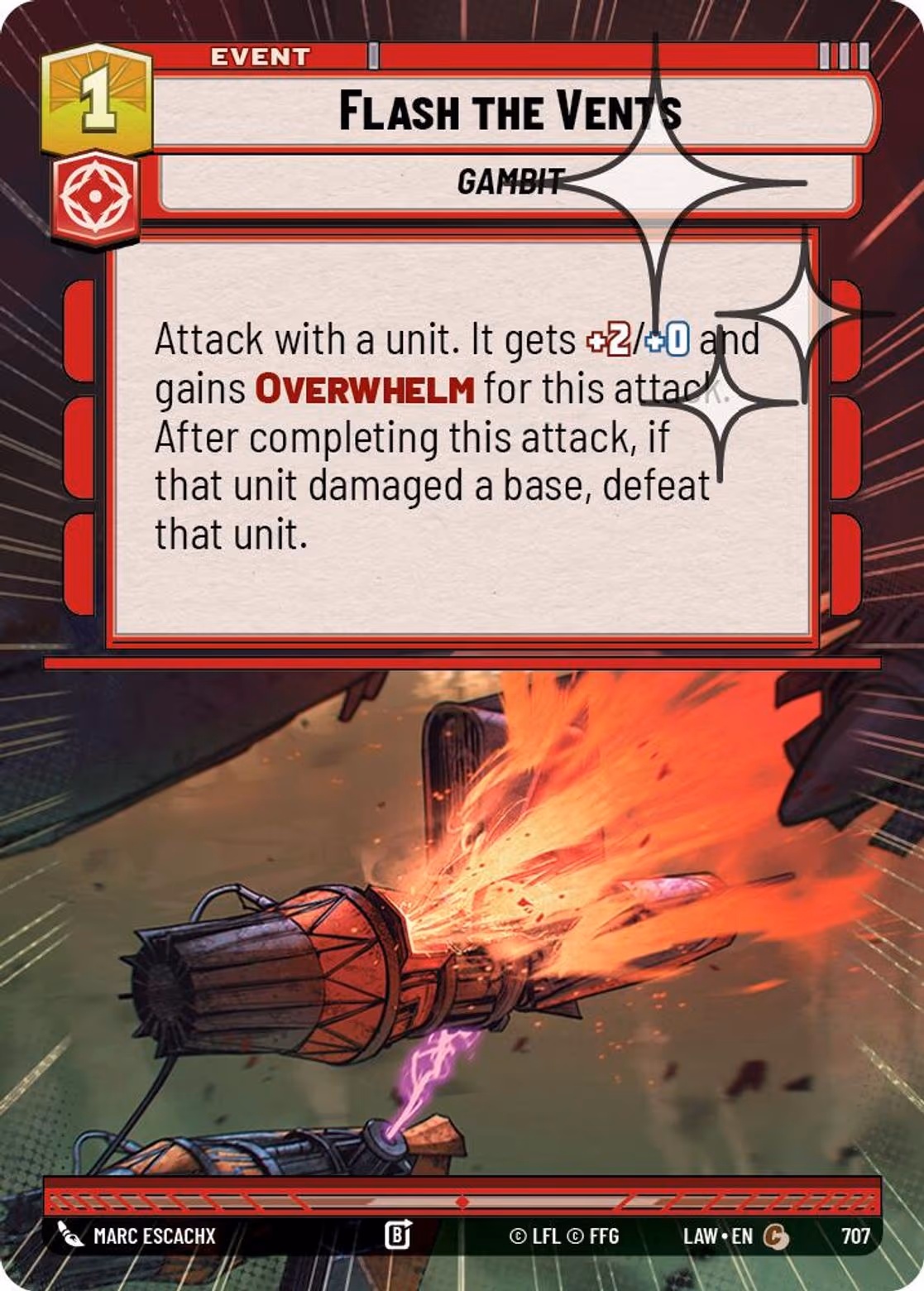 Flash the Vents LAW-707 Hyperspace Foil Star Wars Unlimited card