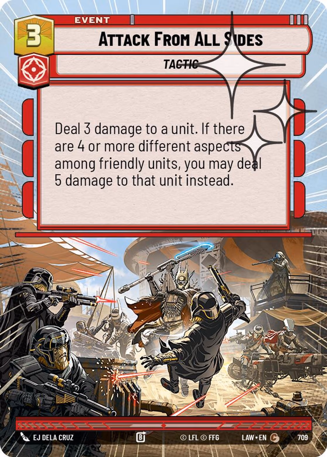 Attack From All Sides LAW-709 Hyperspace Foil Star Wars Unlimited card
