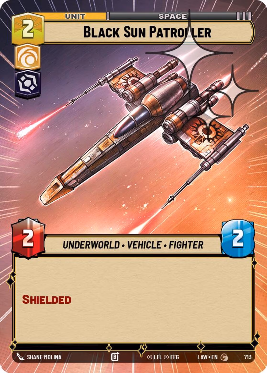 Black Sun Patroller LAW-713 Hyperspace Foil Star Wars Unlimited card
