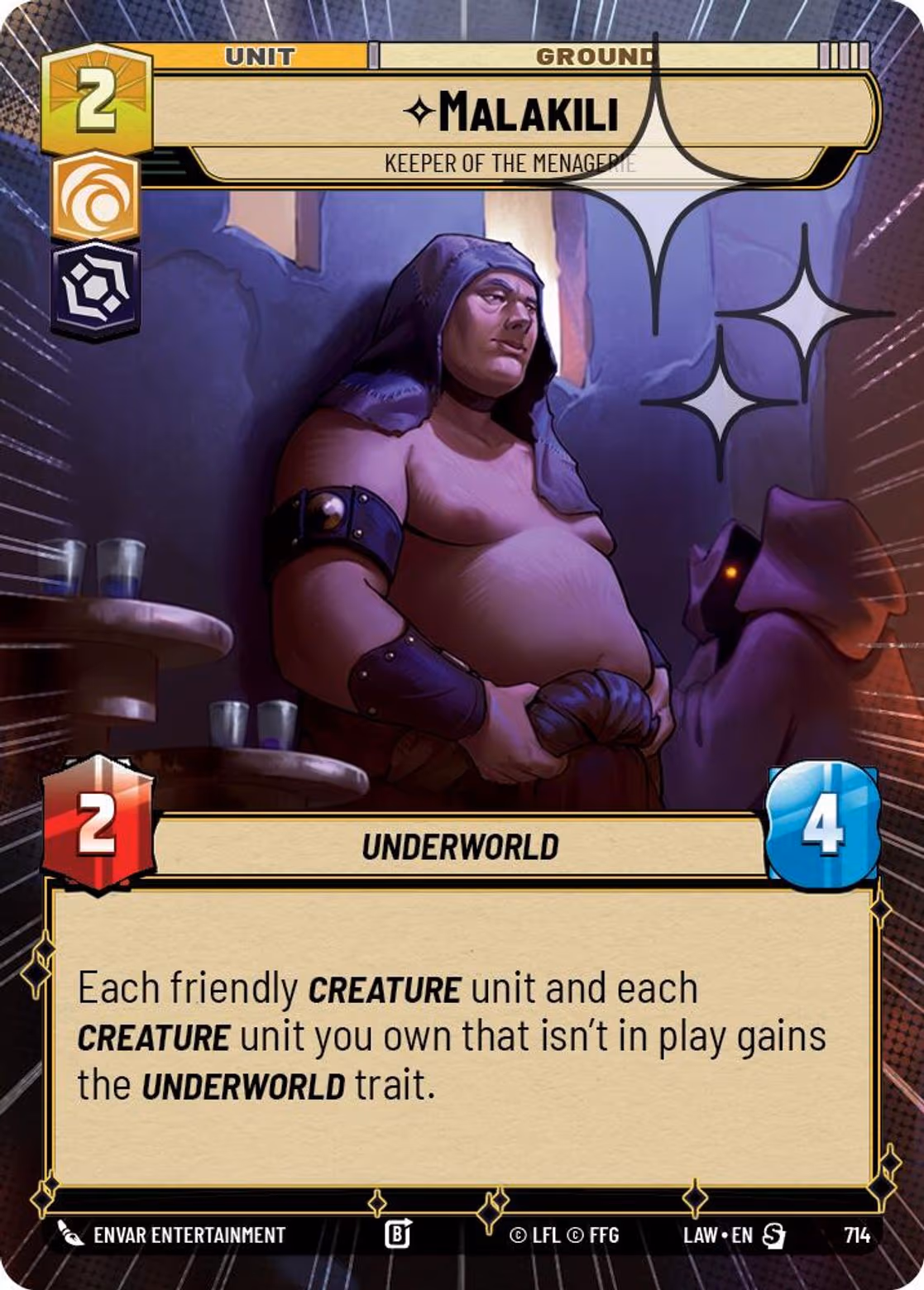 Malakili - Keeper of the Menagerie LAW-714 Hyperspace Foil Star Wars Unlimited card