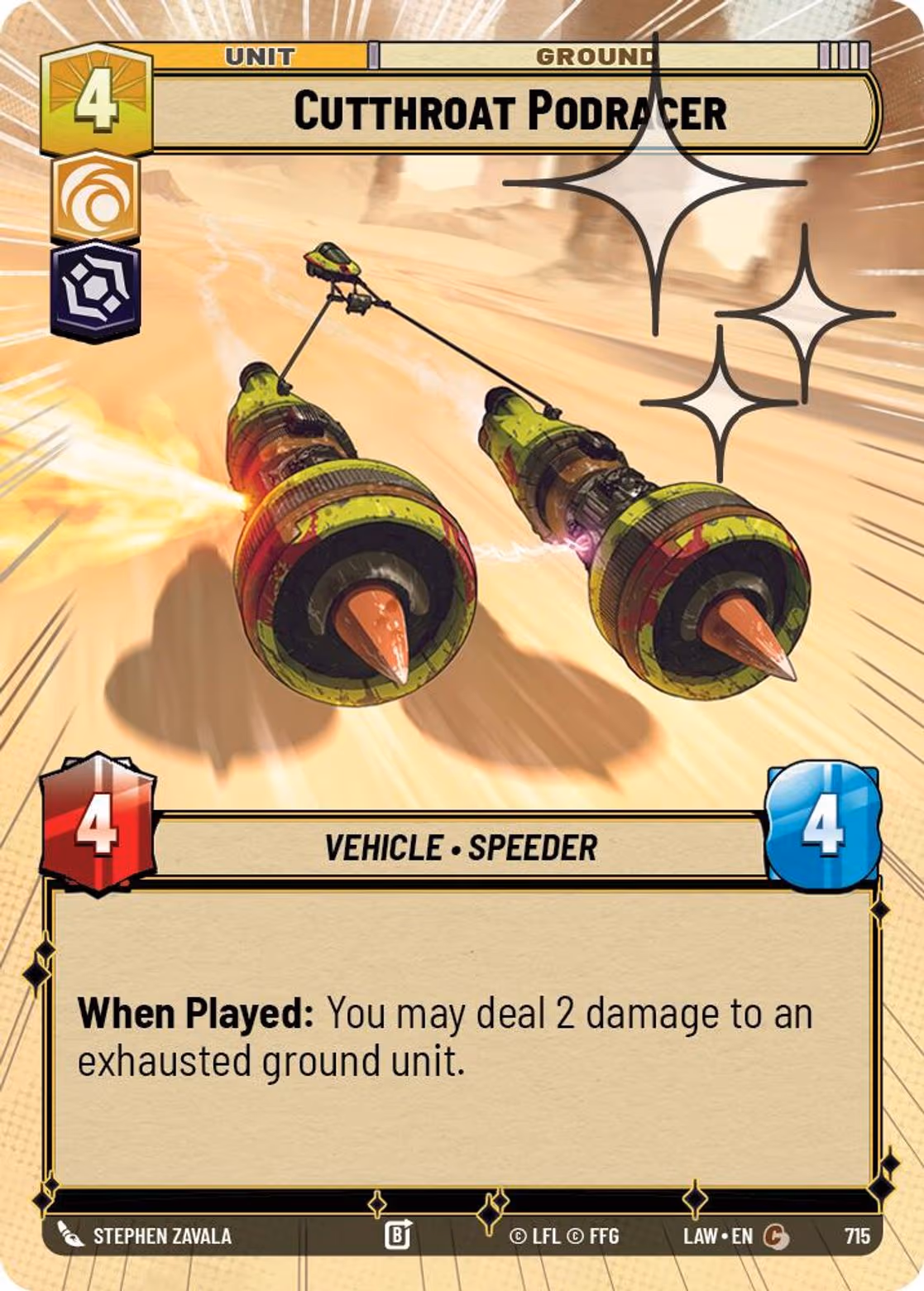 Cutthroat Podracer LAW-715 Hyperspace Foil Star Wars Unlimited card