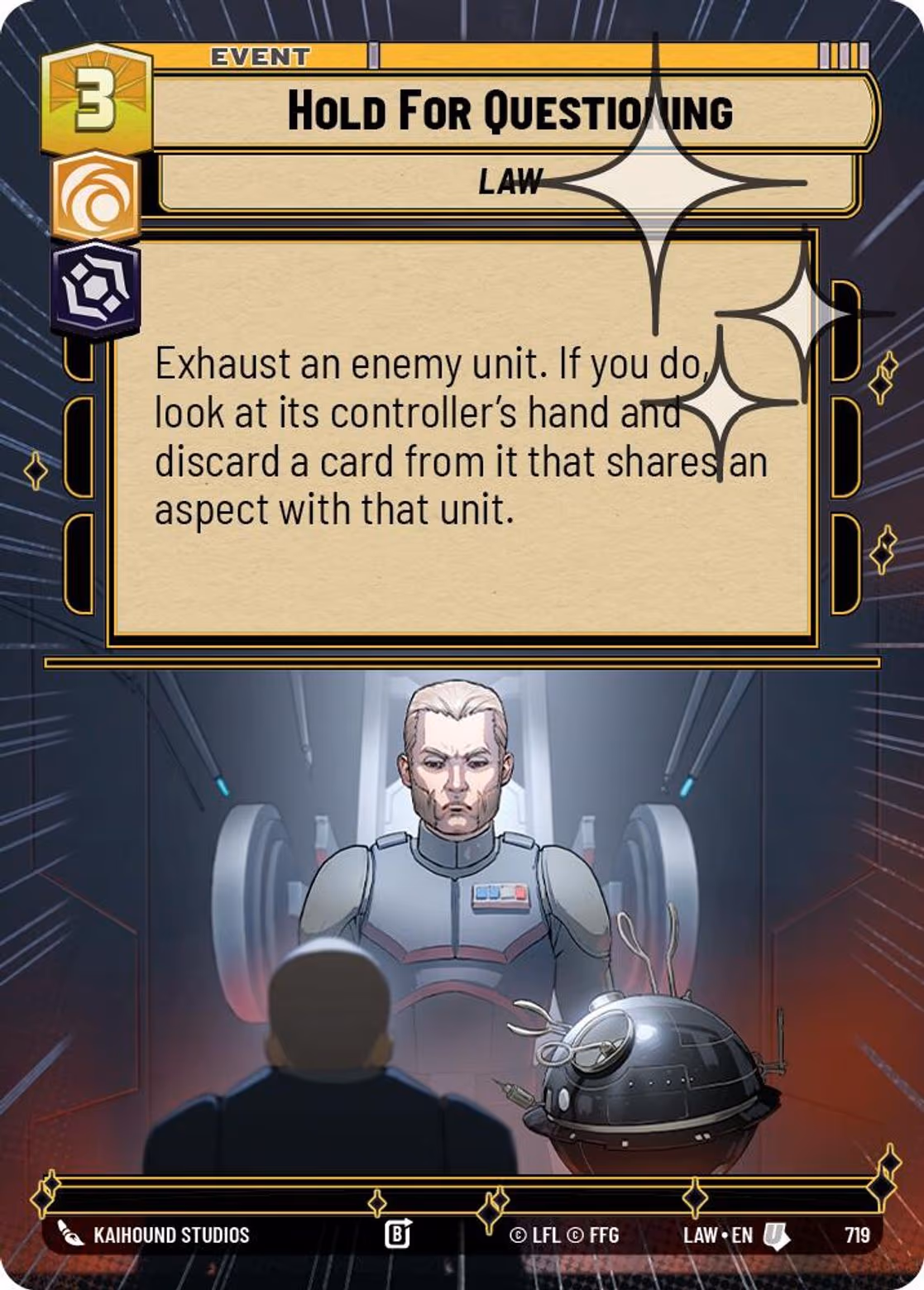 Hold For Questioning LAW-719 Hyperspace Foil Star Wars Unlimited card
