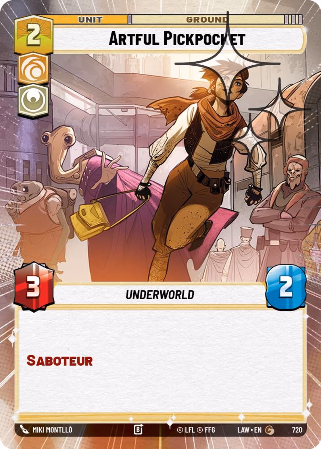 Artful Pickpocket LAW-720 Hyperspace Foil Star Wars Unlimited card