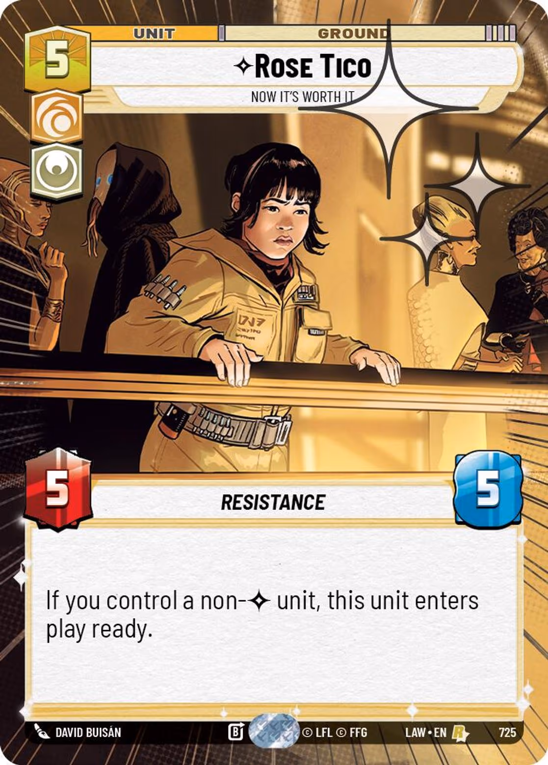 Rose Tico - Now it's Worth It LAW-725 Hyperspace Foil Star Wars Unlimited card