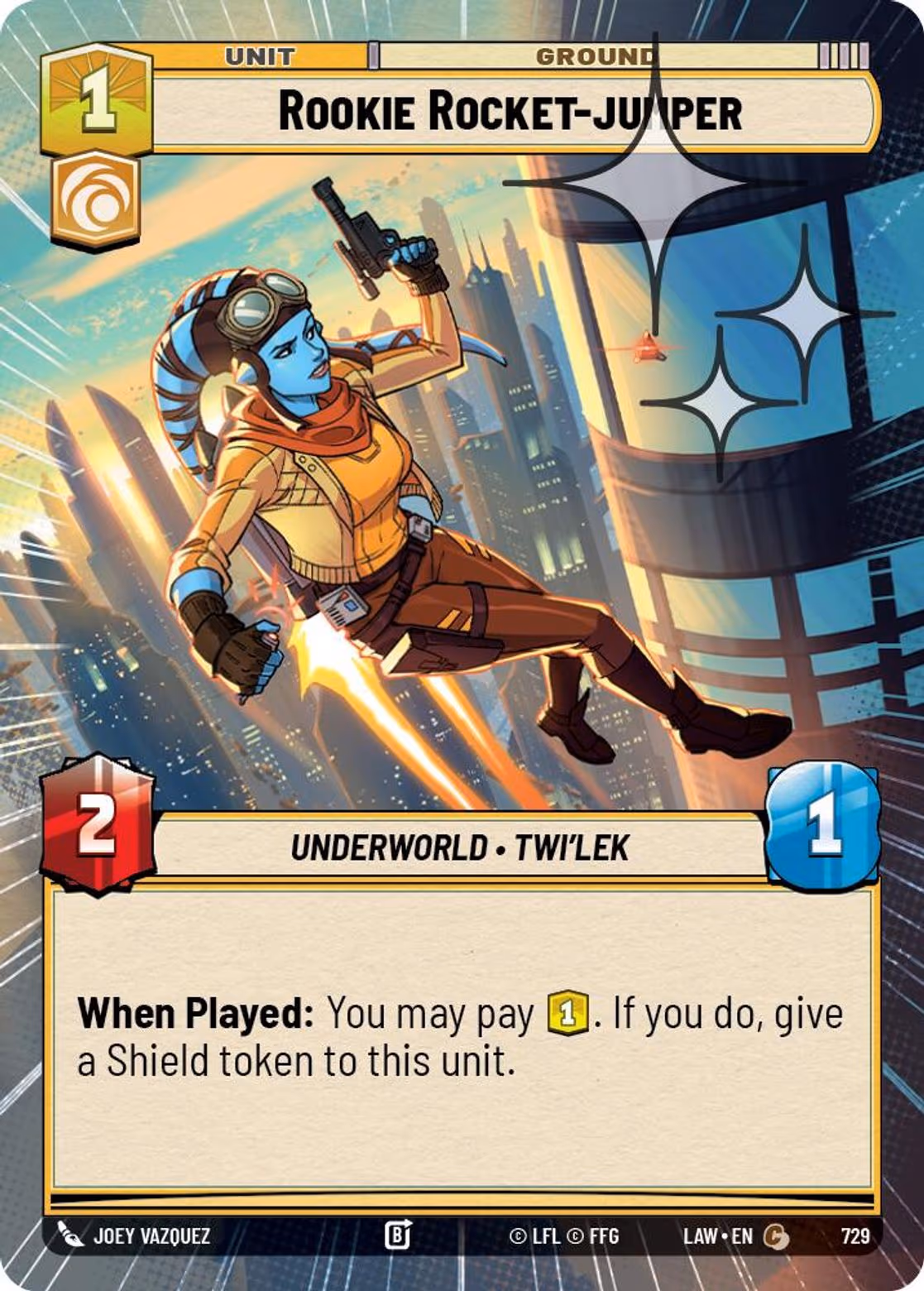 Rookie Rocket-jumper LAW-729 Hyperspace Foil Star Wars Unlimited card