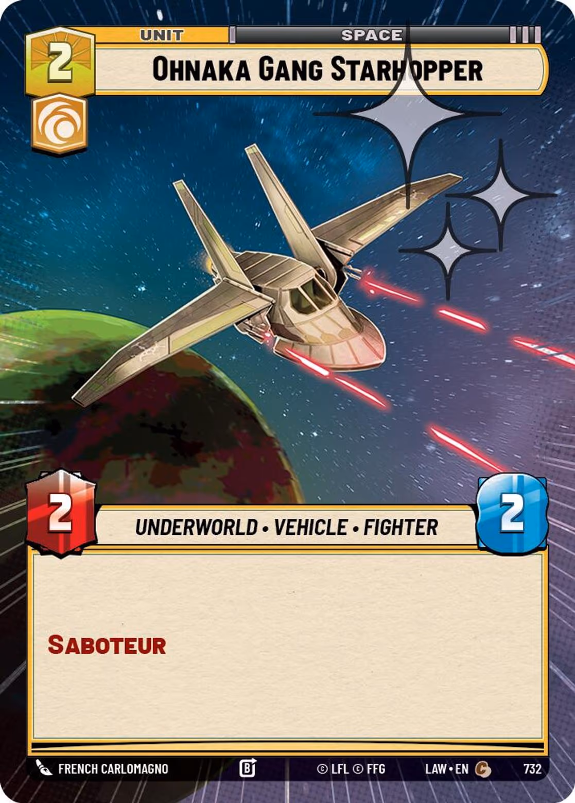 Ohnaka Gang Starhopper LAW-732 Hyperspace Foil Star Wars Unlimited card