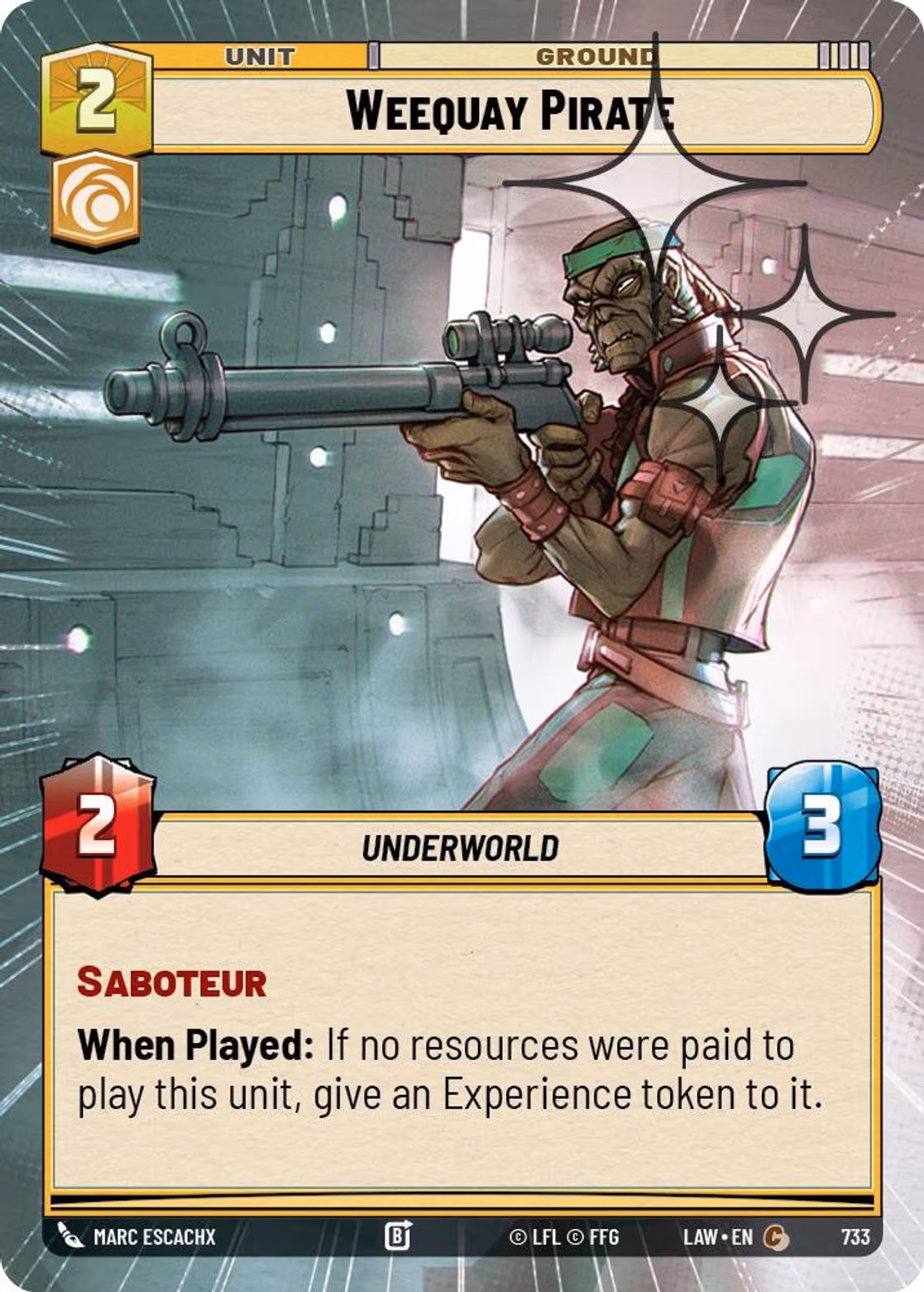 Weequay Pirate LAW-733 Hyperspace Foil Star Wars Unlimited card