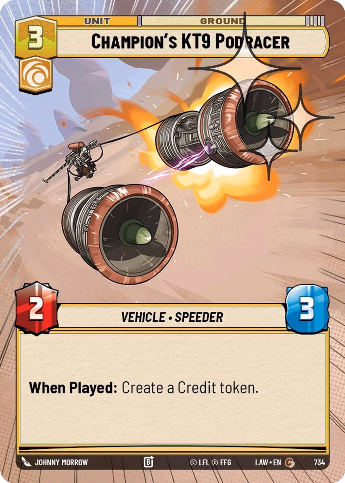 Champion's KT9 Podracer LAW-734 Hyperspace Foil Star Wars Unlimited card