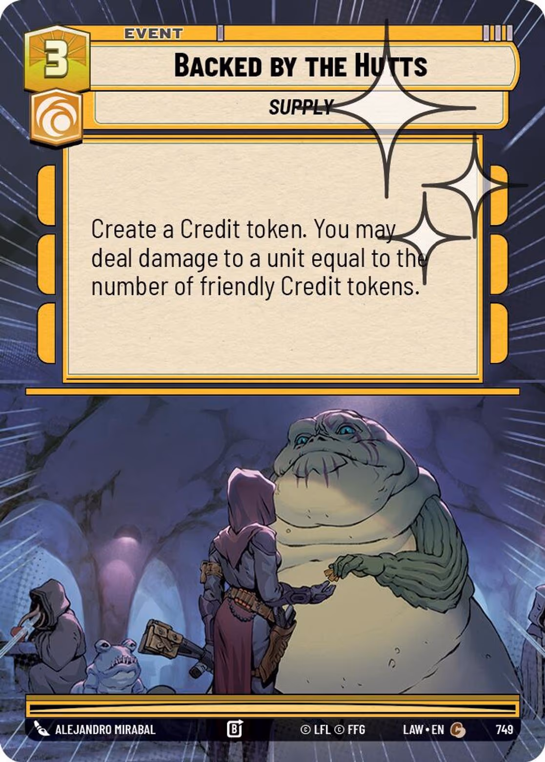 Backed by the Hutts LAW-749 Hyperspace Foil Star Wars Unlimited card