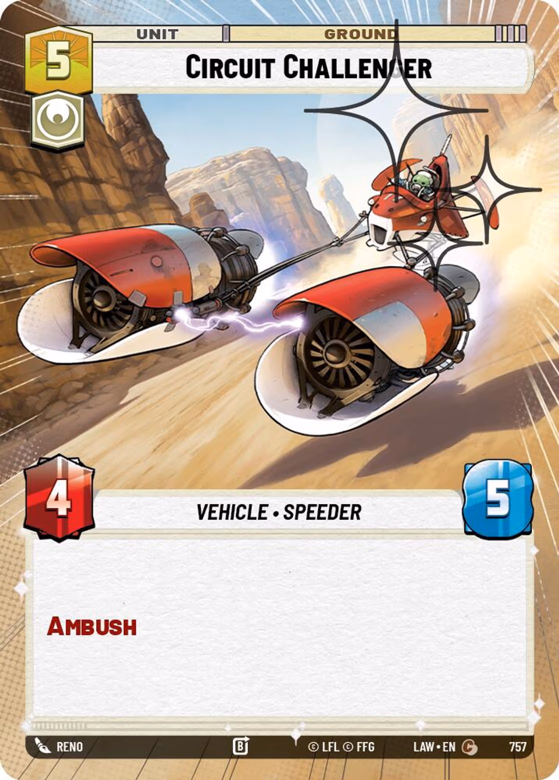 Circuit Challenger LAW-757 Hyperspace Foil Star Wars Unlimited card