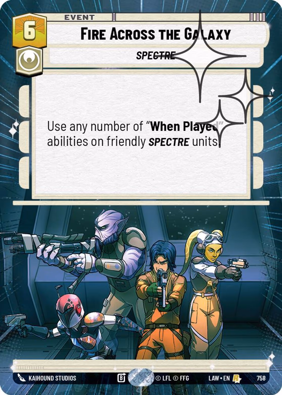 Fire Across the Galaxy LAW-758 Hyperspace Foil Star Wars Unlimited card
